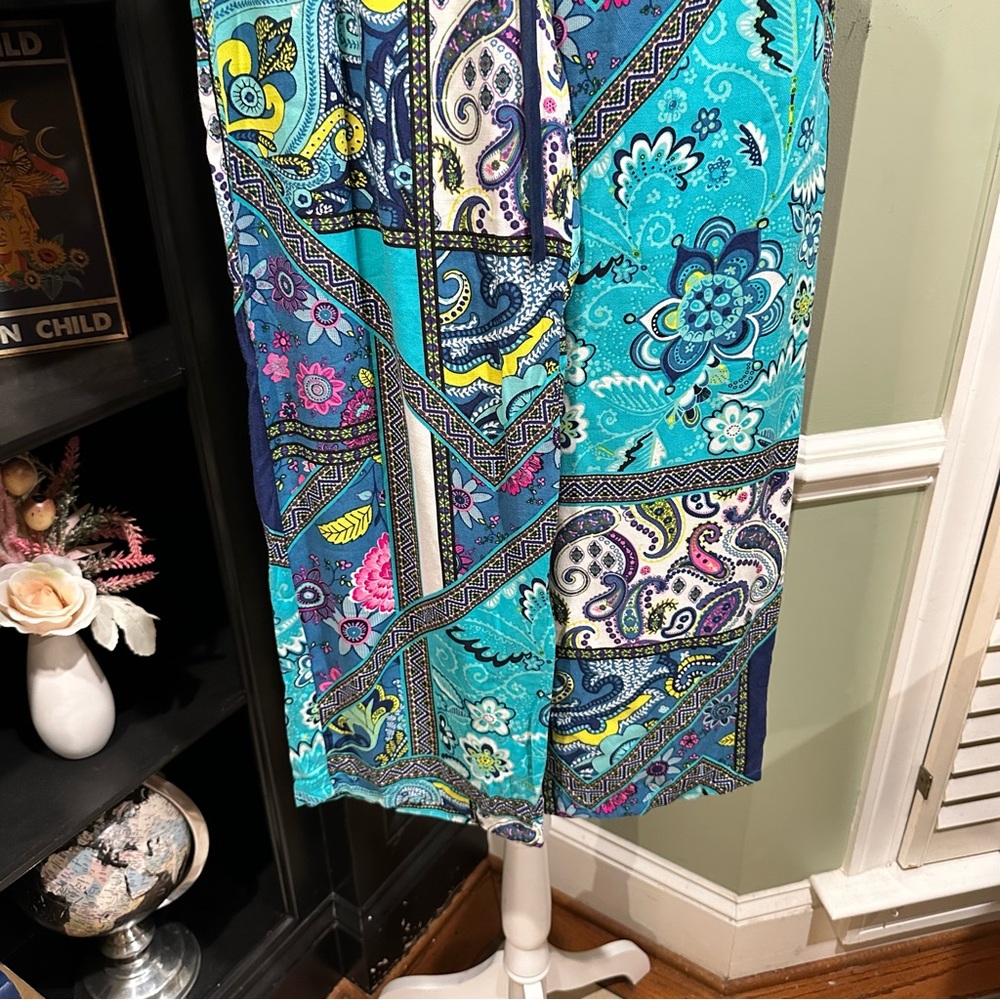 Natori Vibrant Paisley Patchwork Wide-Leg Pants – Size Small - Picture 3 of 10